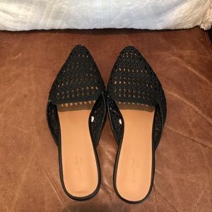 Target black summer mules.
